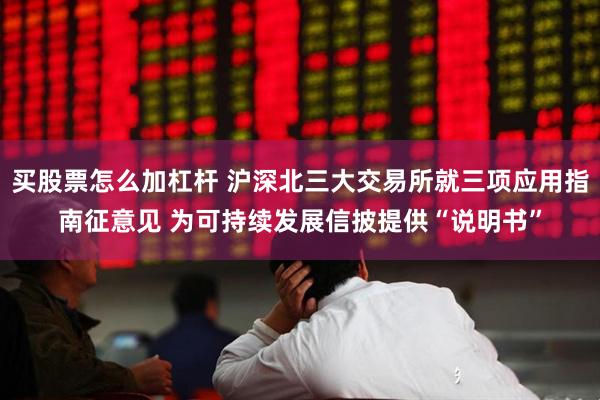 买股票怎么加杠杆 沪深北三大交易所就三项应用指南征意见 为可持续发展信披提供“说明书”