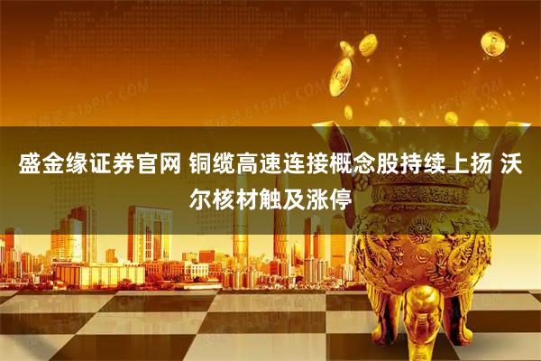 盛金缘证券官网 铜缆高速连接概念股持续上扬 沃尔核材触及涨停